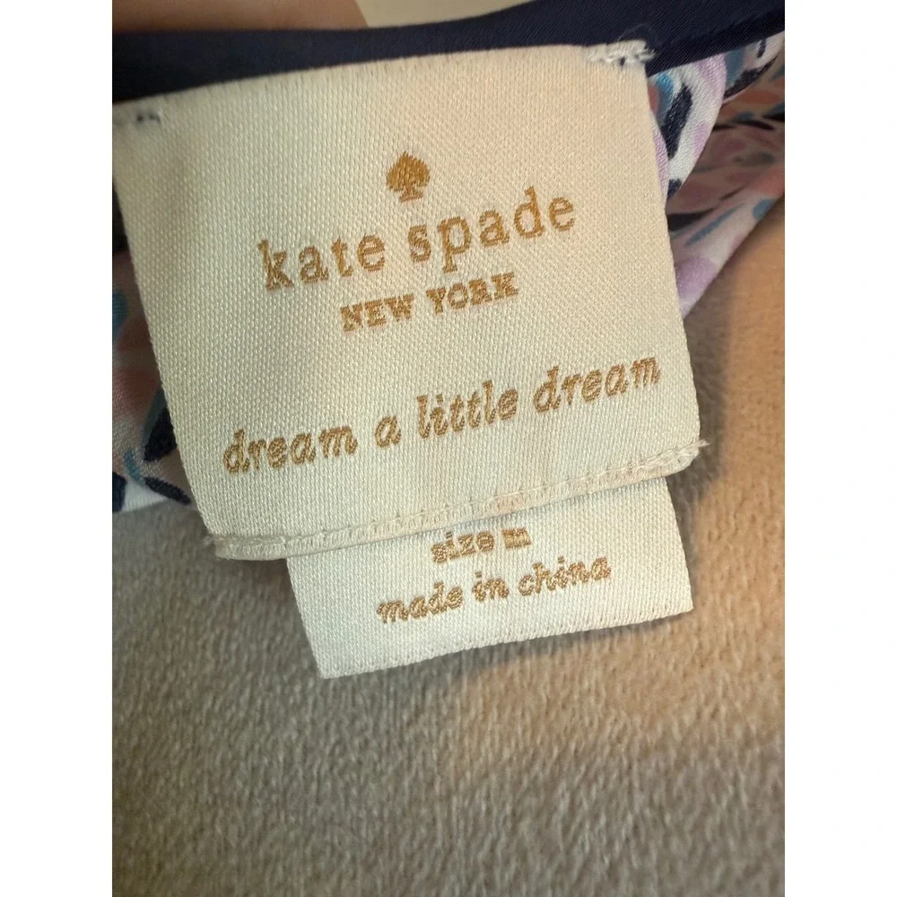 Kate Spade Heart Stripe Robe Pink Blue Satin Short Wrap Belted M y2k preppy boho